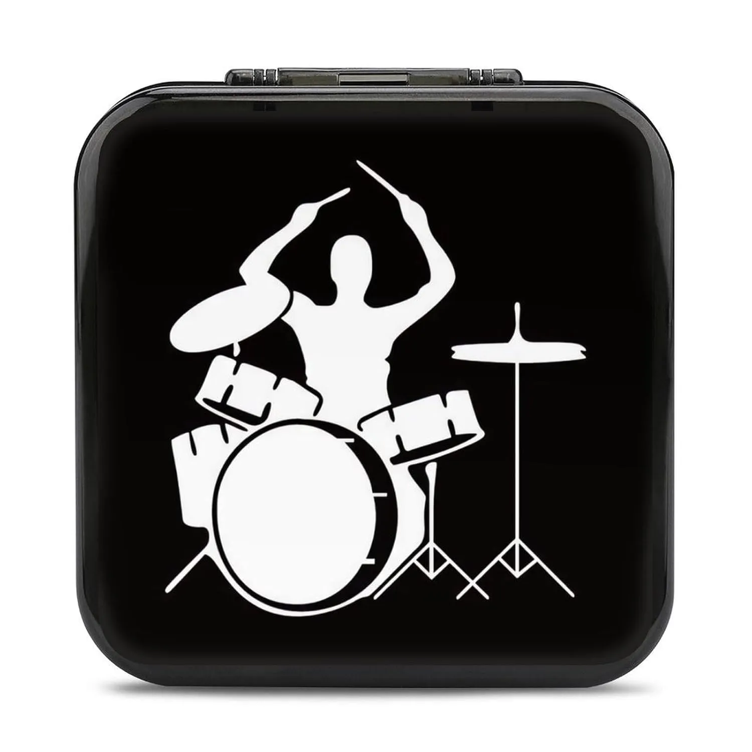 QMNBTES Drummer Switch Game Case Switch Game Holder Cartridge Case Storage 24 Games & 2 Micro Sd Card Slots, Travel Carry Cases, Portable Games Card Storage, Hard Shell, Buckle Closure