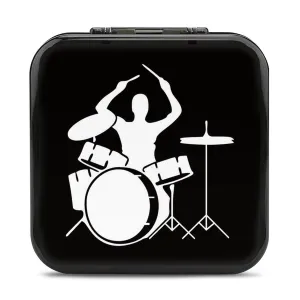 QMNBTES Drummer Switch Game Case Switch Game Holder Cartridge Case Storage 24 Games & 2 Micro Sd Card Slots, Travel Carry Cases, Portable Games Card Storage, Hard Shell, Buckle Closure