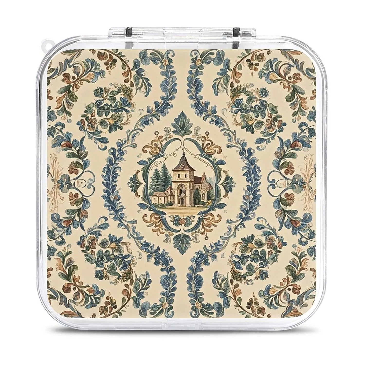 QMNBTES French Country Style Switch Game Case Switch Game Holder Cartridge Case Storage 12 Games & 2 Micro Sd Card Slots, Travel Carry Cases, Portable Games Card Storage, Hard Shell, Buckle Closure
