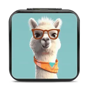 QMNBTES Funny Cartoon Llama Switch Game Case Switch Game Holder Cartridge Case Storage 24 Games & 2 Micro Sd Card Slots, Travel Carry Cases, Portable Games Card Storage, Hard Shell, Buckle Closure