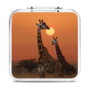 QMNBTES Giraffe At Sunset Switch Game Case Switch Game Holder Cartridge Case Storage 12 Games & 2 Micro Sd Card Slots, Travel Carry Cases, Portable Games Card Storage, Hard Shell, Buckle Closure
