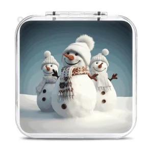 QMNBTES Happy Snowman Switch Game Case Switch Game Holder Cartridge Case Storage 12 Games & 2 Micro Sd Card Slots, Travel Carry Cases, Portable Games Card Storage, Hard Shell, Buckle Closure