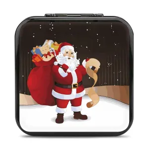 QMNBTES Merry Christmas Switch Game Case Switch Game Holder Cartridge Case Storage 24 Games & 2 Micro Sd Card Slots, Travel Carry Cases, Portable Games Card Storage, Hard Shell, Buckle Closure