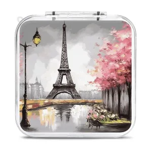 QMNBTES Paris Eiffel Tower Switch Game Case Switch Game Holder Cartridge Case Storage 12 Games & 2 Micro Sd Card Slots, Travel Carry Cases, Portable Games Card Storage, Hard Shell, Buckle Closure