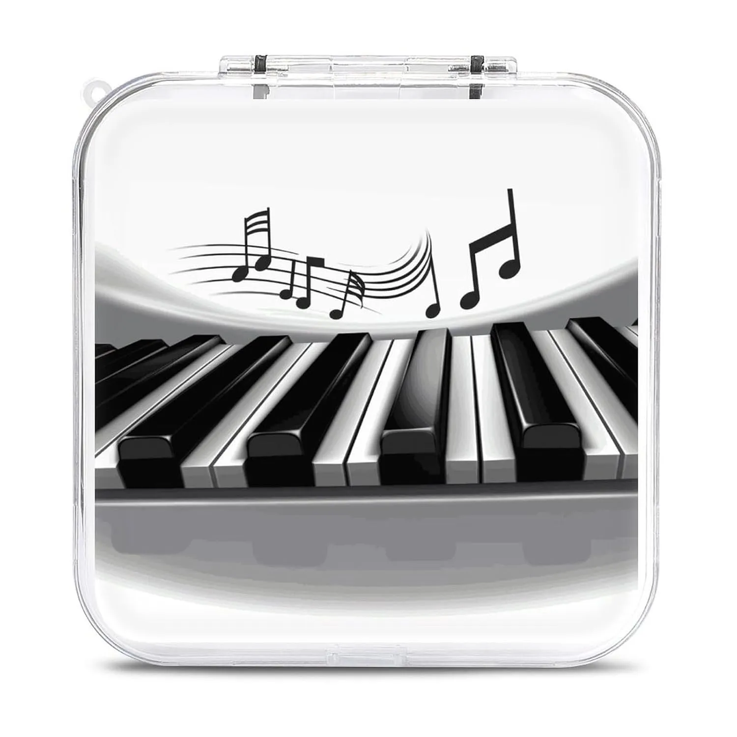 QMNBTES Piano Music Symbol Switch Game Case Switch Game Holder Cartridge Case Storage 12 Games & 2 Micro Sd Card Slots, Travel Carry Cases, Portable Games Card Storage, Hard Shell, Buckle Closure