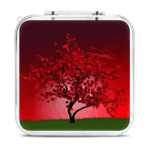 QMNBTES Red Cherry Blossom Switch Game Case Switch Game Holder Cartridge Case Storage 12 Games & 2 Micro Sd Card Slots, Travel Carry Cases, Portable Games Card Storage, Hard Shell, Buckle Closure