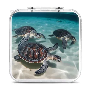 QMNBTES Sea Turtles Switch Game Case Switch Game Holder Cartridge Case Storage 12 Games & 2 Micro Sd Card Slots, Travel Carry Cases, Portable Games Card Storage, Hard Shell, Buckle Closure