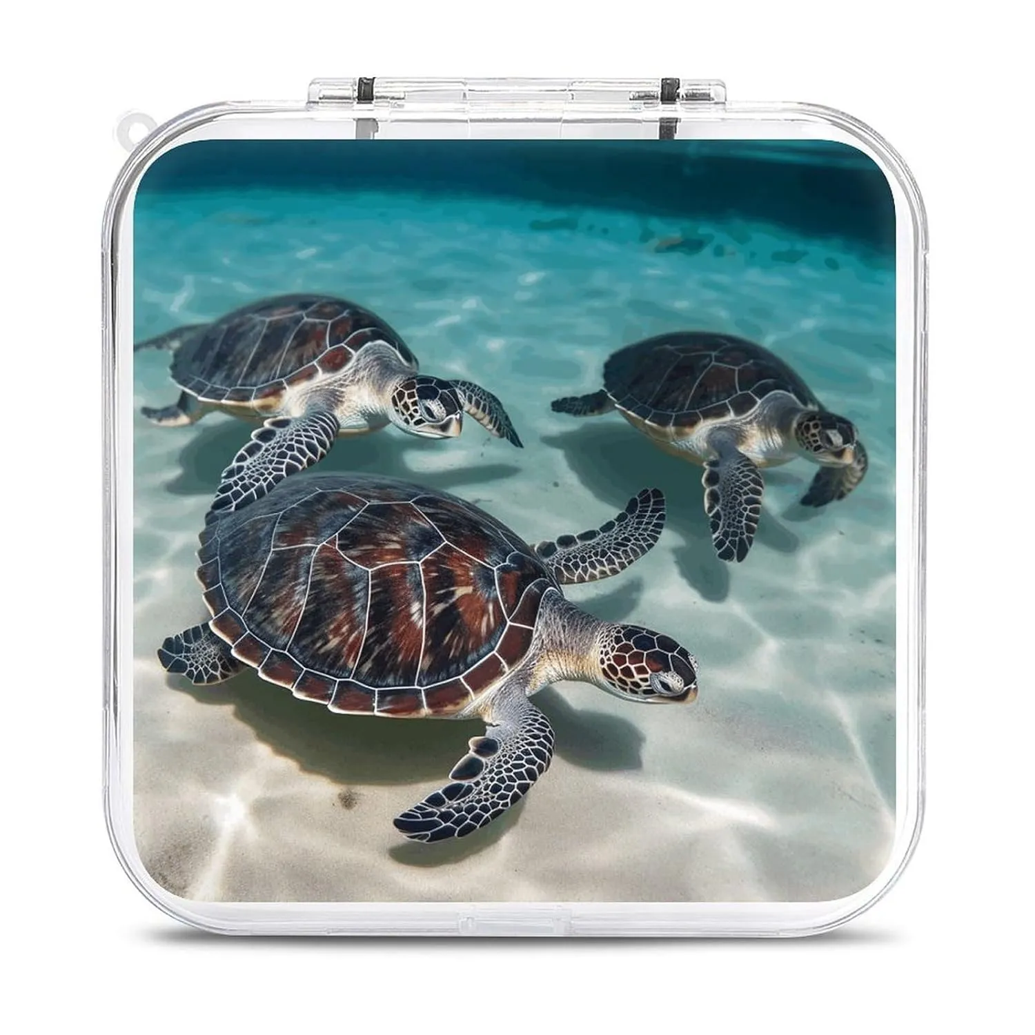 QMNBTES Sea Turtles Switch Game Case Switch Game Holder Cartridge Case Storage 12 Games & 2 Micro Sd Card Slots, Travel Carry Cases, Portable Games Card Storage, Hard Shell, Buckle Closure