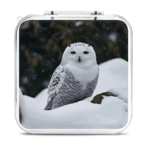 QMNBTES Snow Owl Switch Game Case Switch Game Holder Cartridge Case Storage 12 Games & 2 Micro Sd Card Slots, Travel Carry Cases, Portable Games Card Storage, Hard Shell, Buckle Closure