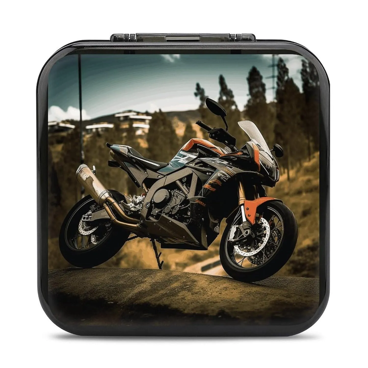QMNBTES Sport Motorcycle Switch Game Case Switch Game Holder Cartridge Case Storage 24 Games & 2 Micro Sd Card Slots, Travel Carry Cases, Portable Games Card Storage, Hard Shell, Buckle Closure