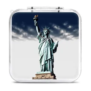 QMNBTES Statue of Liberty Switch Game Case Switch Game Holder Cartridge Case Storage 12 Games & 2 Micro Sd Card Slots, Travel Carry Cases, Portable Games Card Storage, Hard Shell, Buckle Closure