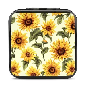 QMNBTES Summer Sunflower Switch Game Case Switch Game Holder Cartridge Case Storage 24 Games & 2 Micro Sd Card Slots, Travel Carry Cases, Portable Games Card Storage, Hard Shell, Buckle Closure