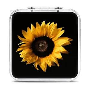 QMNBTES Sunflower Switch Game Case Switch Game Holder Cartridge Case Storage 12 Games & 2 Micro Sd Card Slots, Travel Carry Cases, Portable Games Card Storage, Hard Shell, Buckle Closure
