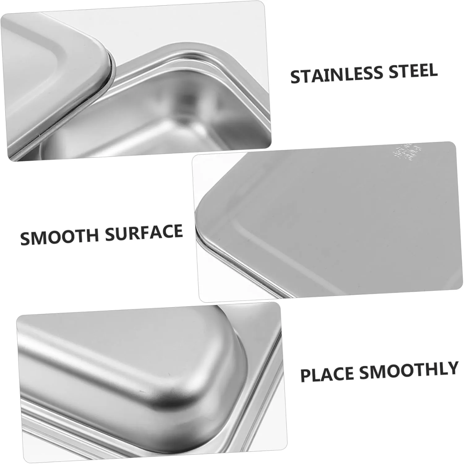 Quality Stainless Steel Food Plate 4-section Divided White Serving Tray and Easy to Clean