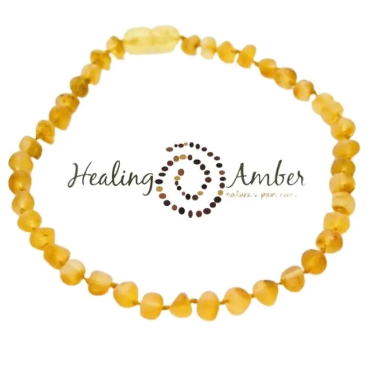 Raw Baltic Amber Teething Necklace - 13 Inch
