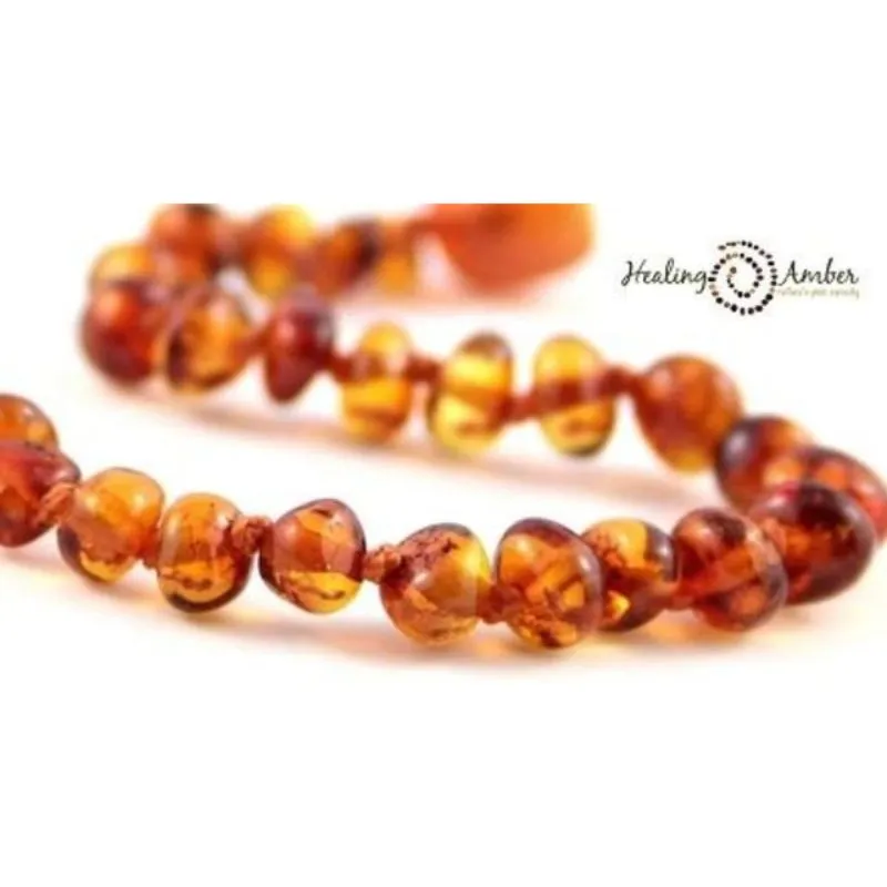 Raw Baltic Amber Teething Necklace - 13 Inch