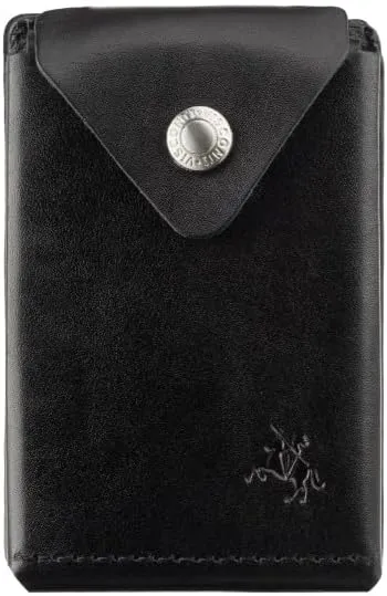 Raw Collection Hiroto Leather Micro Card/Cash Wallet (Black)