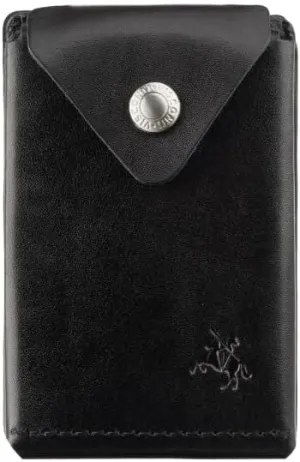 Raw Collection Hiroto Leather Micro Card/Cash Wallet (Black)