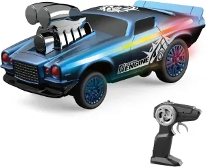RC Drift Car, 1:16 Remote Control Car, 2.4GHz High Speed RC Racing Drifting Electric Vehicle with Swaying Effect and LED Lights for Kids Boys (Blue)