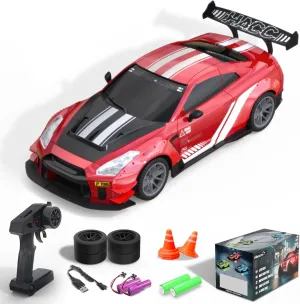 RC Drift Car - 1:20 Mini Drift Cars 2.4GHz Remote Control Car Racing High Speed Drift Car Model with LED Lights for RC Toys Gift (Red)