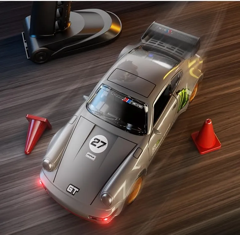 RC Drift Car - 1/43 Mini Rc Drift Cars with Gyroscope,2.4Ghz Full Proportional Alloy Remote Control Car,4WD Hight Speed RC Cars with LED Lights for Rc Toys Gifts (Black)