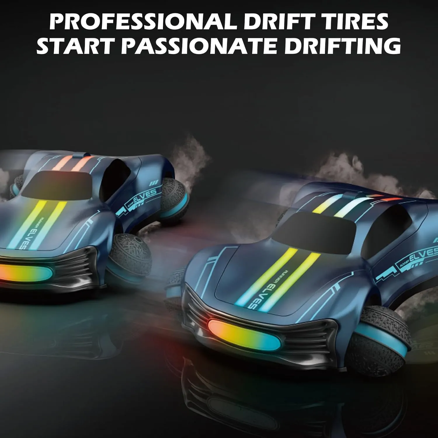 RC Drift Car, 2.4GHz Electric Stunt Car 361°Rotating Toy Car with All Terrain Tires, LED Lights, Christmas Birthday Gifts for Boys Girls