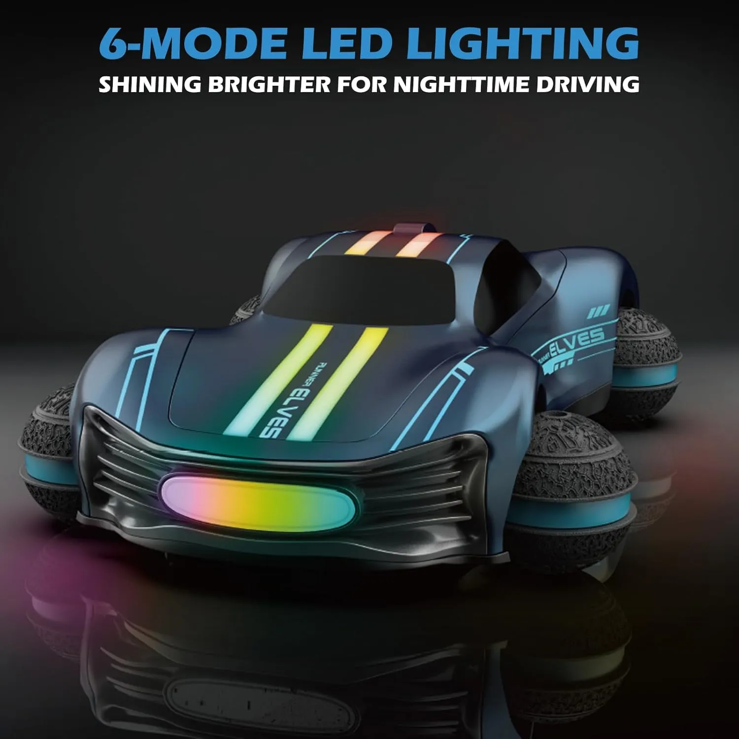 RC Drift Car, 2.4GHz Electric Stunt Car 361°Rotating Toy Car with All Terrain Tires, LED Lights, Christmas Birthday Gifts for Boys Girls