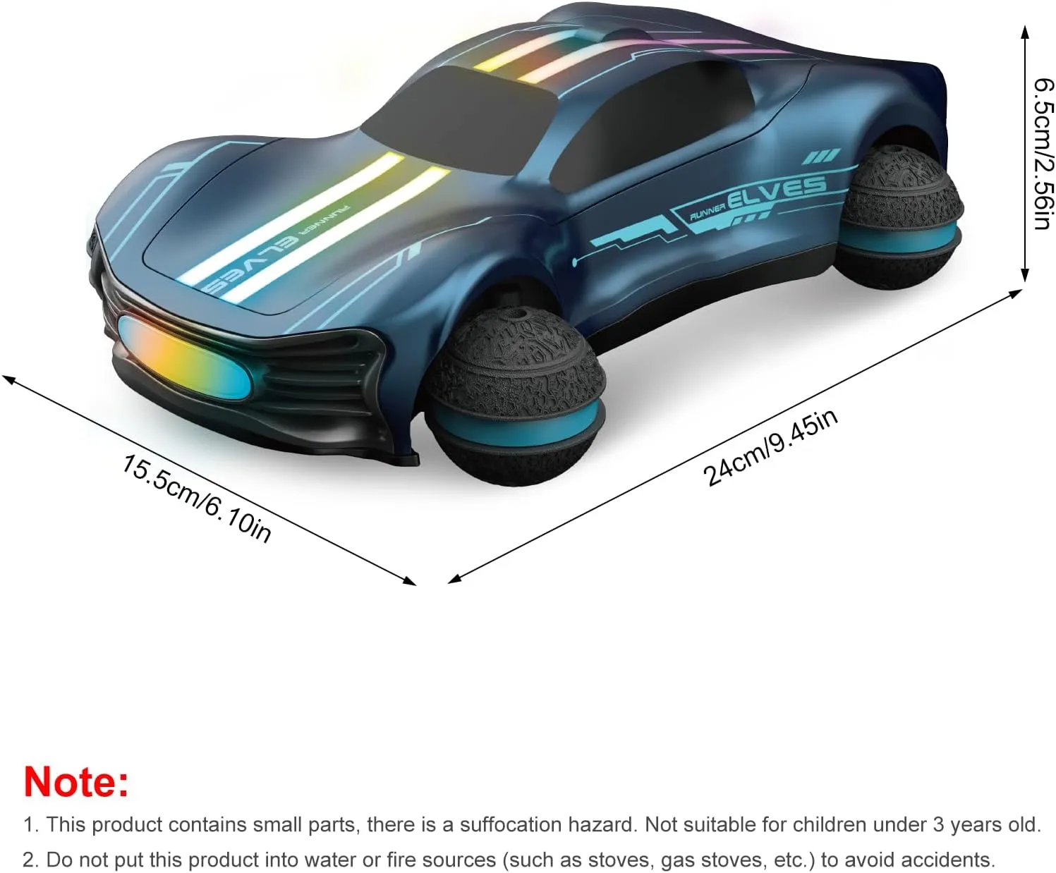 RC Drift Car, 2.4GHz Electric Stunt Car 361°Rotating Toy Car with All Terrain Tires, LED Lights, Christmas Birthday Gifts for Boys Girls