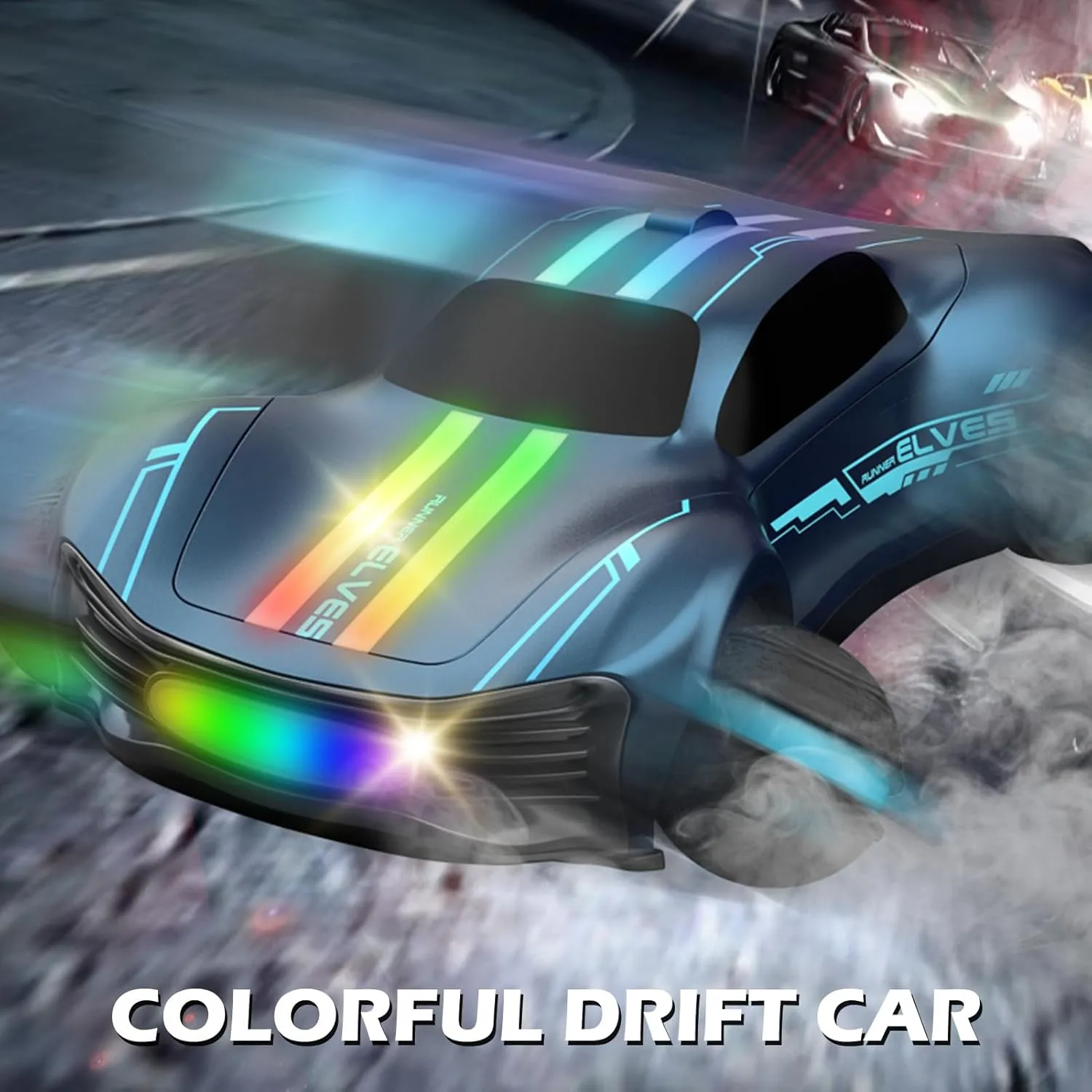 RC Drift Car, 2.4GHz Electric Stunt Car 361°Rotating Toy Car with All Terrain Tires, LED Lights, Christmas Birthday Gifts for Boys Girls