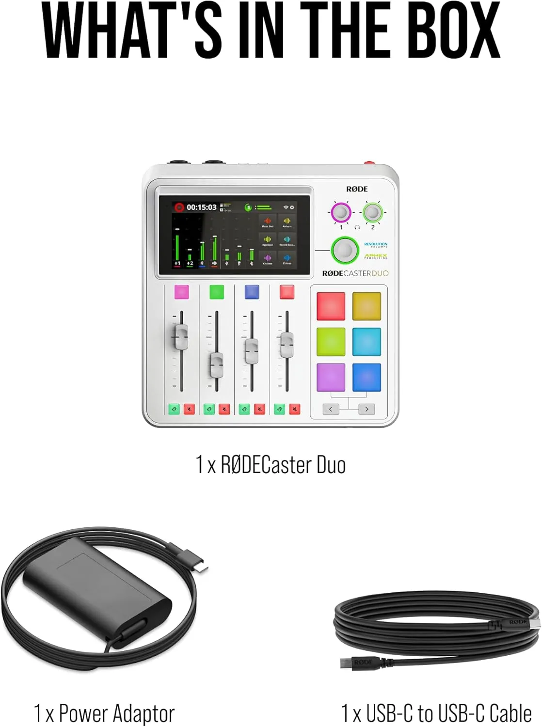 RØDE RØDECaster Duo Compact All-in-One Audio Production Solution for Podcasting, Streaming, Music Production and Content Creation (White)