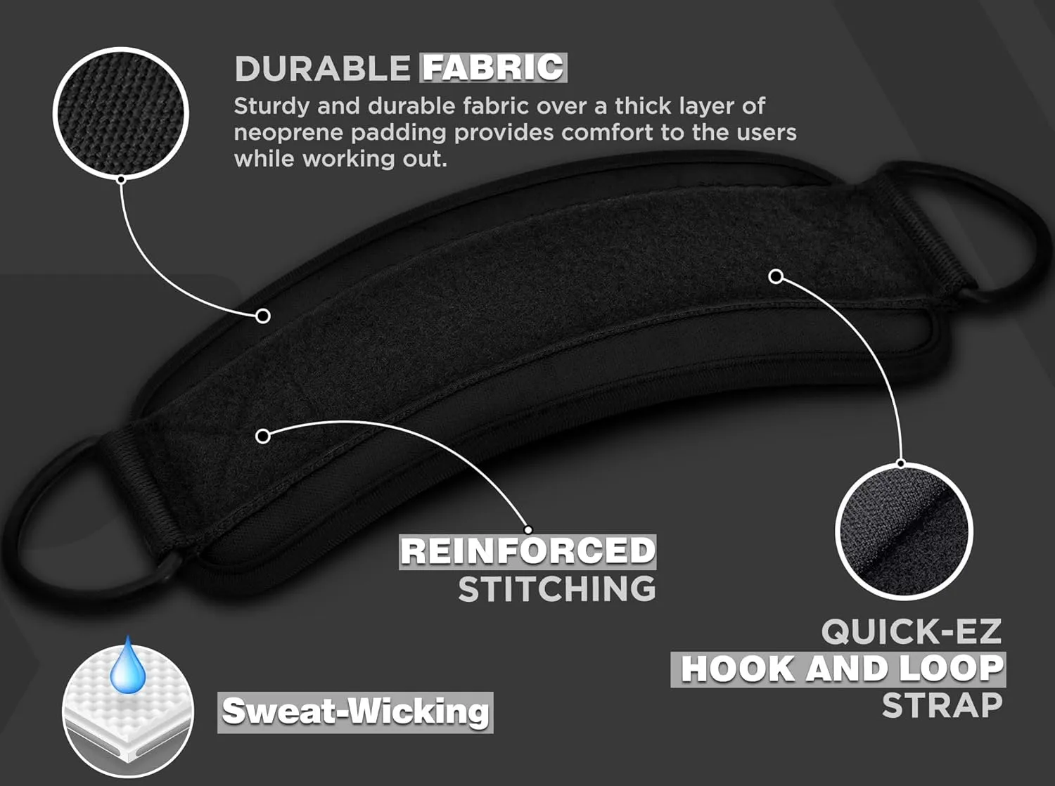 RDX Ankle Straps for Cable Machines Resistance Bands Attachment, 7mm Neoprene Padded 10”x4”, Gym Wrist Cuff Women Men Home Fitness, Weight Lifting D-Ring Booty Leg Workout Curls Kickbacks Hip Abductor