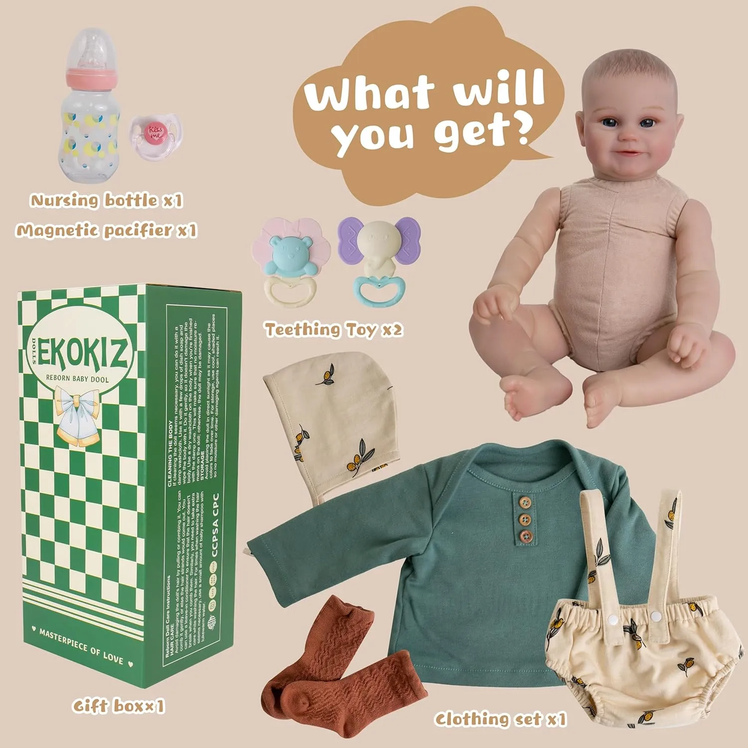 Realistic Baby Dolls 20- Inch Baby Dolls That Look Real Reborn Baby Doll Soft Cloth Body Newborn Girl with Realistic Features Gift for Kid’s Birthdays for 3  Years
