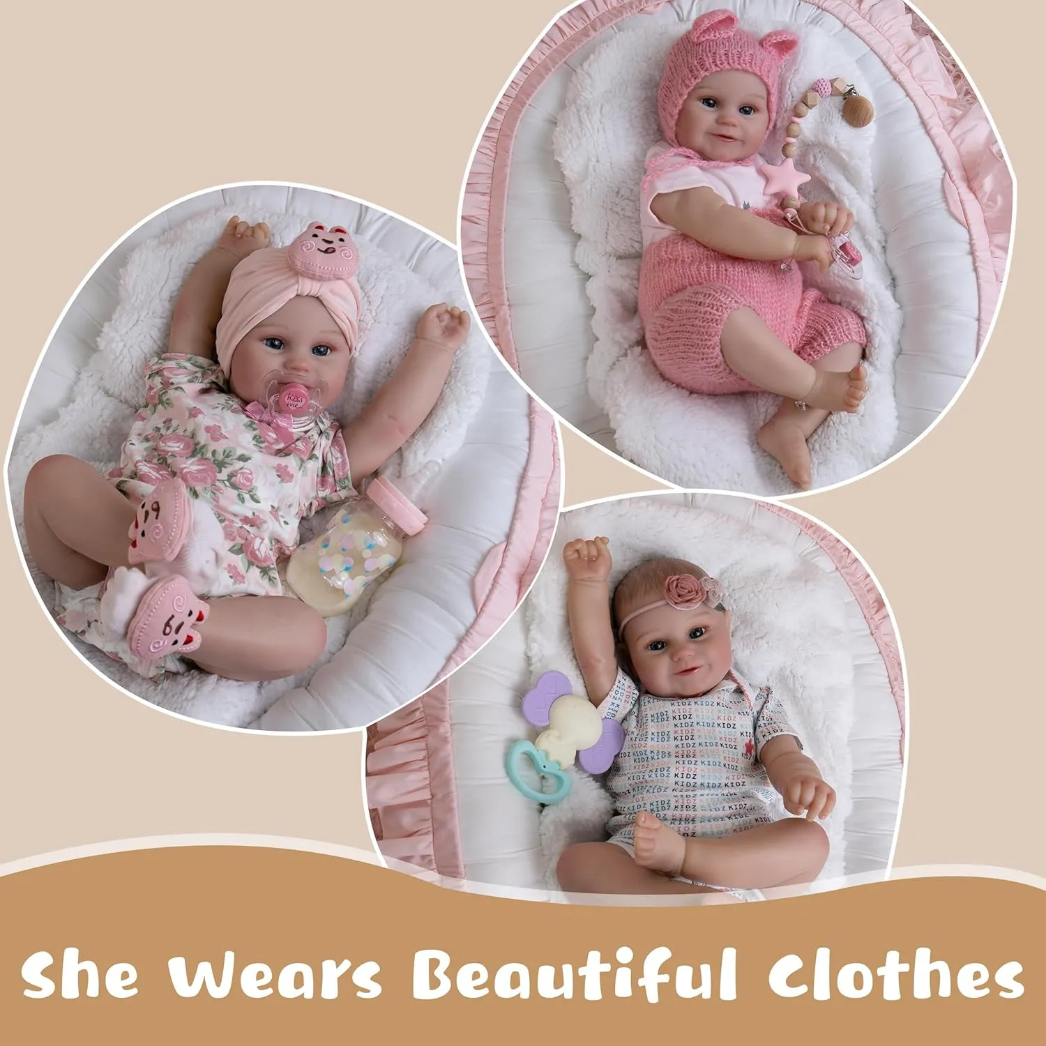 Realistic Baby Dolls 20- Inch Baby Dolls That Look Real Reborn Baby Doll Soft Cloth Body Newborn Girl with Realistic Features Gift for Kid’s Birthdays for 3  Years