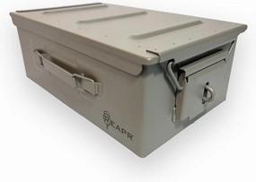 Reapr Steel Ammo Can, Heavy Duty Locking Metal Ammo Storage Box, Airtight and Watertight 30 Cal or 50 Cal Case for Rifle, Shotgun, Pistol, Military Footlocker Style Tool and Gear Organizer