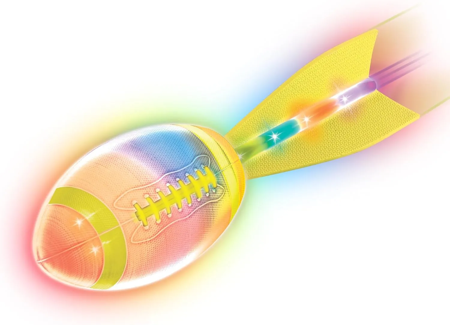 Rechargeable Glow in the Dark Football – Light Up Foam Football with Battery, Outdoor Sports Toy for Boys Ages 8-12, Camping & Beach Games, Birthday & Summer Gift for Kids 8 9 10 11 12 13 14 15 Yellow