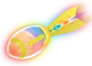 Rechargeable Glow in the Dark Football – Light Up Foam Football with Battery, Outdoor Sports Toy for Boys Ages 8-12, Camping & Beach Games, Birthday & Summer Gift for Kids 8 9 10 11 12 13 14 15 Yellow