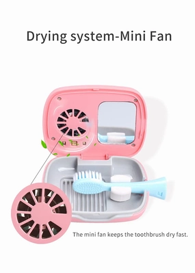 Rechargeable Mini UV Toothbrush Cover with Fan and USB cord for Travel or Home, Long Battery Life and Improved Case Ventilation FOR Better Disinfection (PINK)