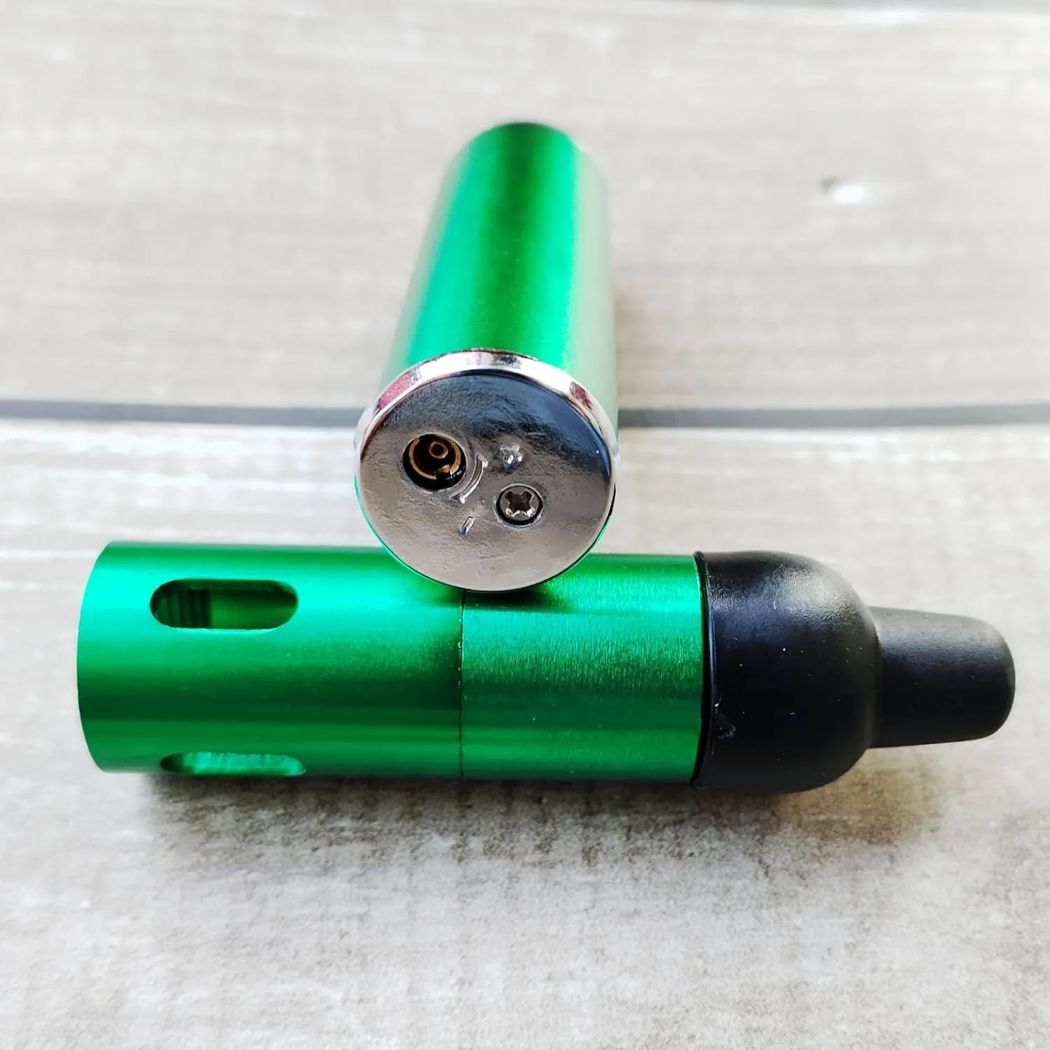 Refillable Portable Lighter, Jet Flame Torch Lighter Fame Kitchen Cooking,Green（2PCS）