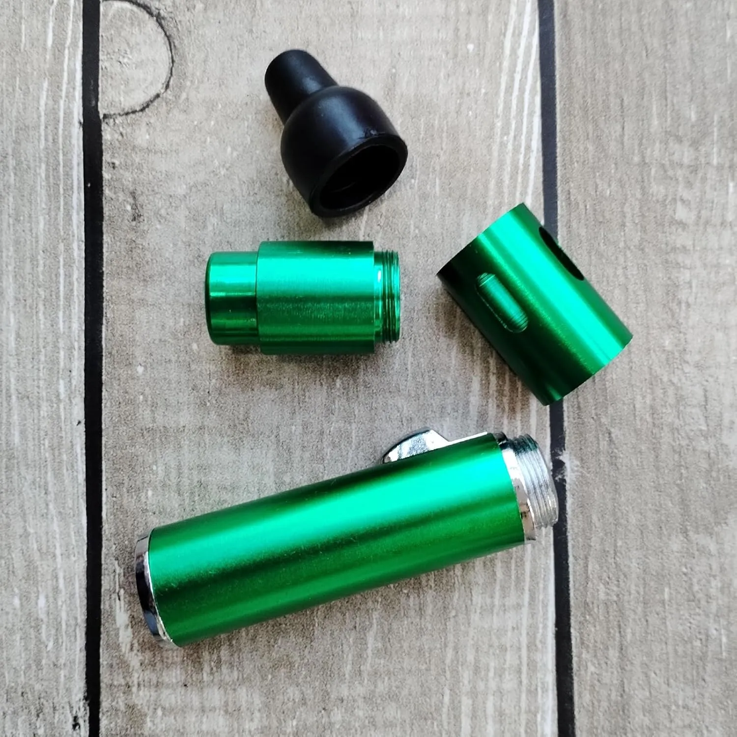 Refillable Portable Lighter, Jet Flame Torch Lighter Fame Kitchen Cooking,Green（2PCS）