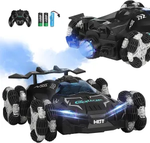 Remote Control Car,Rc Car with Light & Music & Spray, 1:12 Scale Remote Control RC Truck Car, All Terrain 2.4GHz 360° Rotating 4WD,Toys for Ages 4-7 8-12 Kids Toy for Boys Girls Birthday Gift