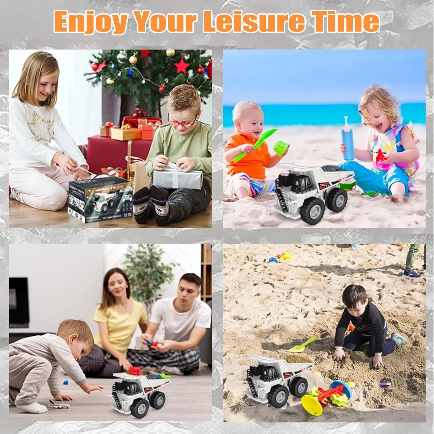 Remote Control Dump Truck Toy for Boys 8-12 Construction Vehicle with Metal Bed 11CH Alloy RC Dump Truck for Kids Outdoor Sand Digger, Realistic Construction Toys Gift