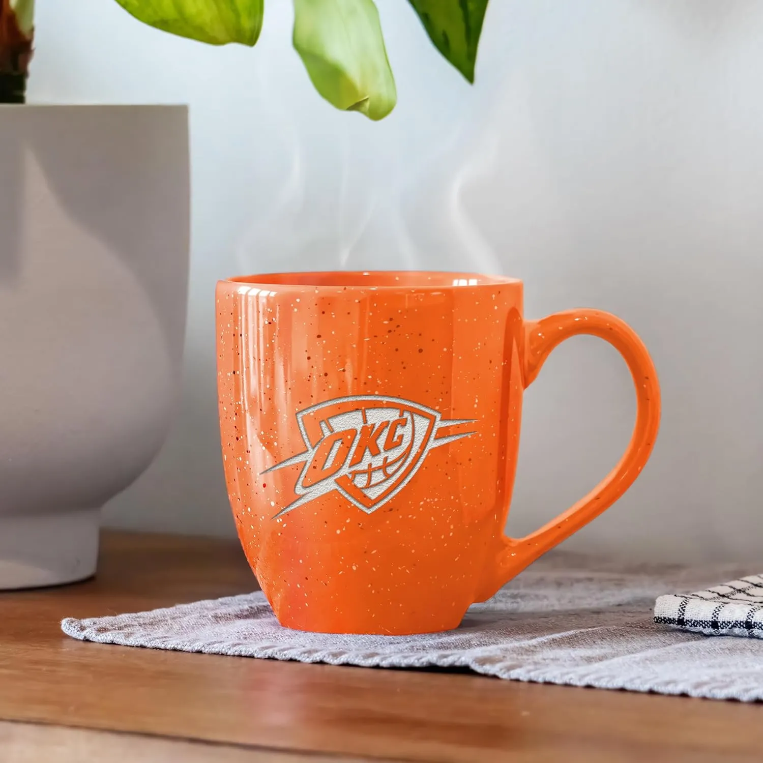 Rico Industries NBA Basketball Alternate 16 oz Team Color Laser Engraved Speckled Ceramic Coffee Mug