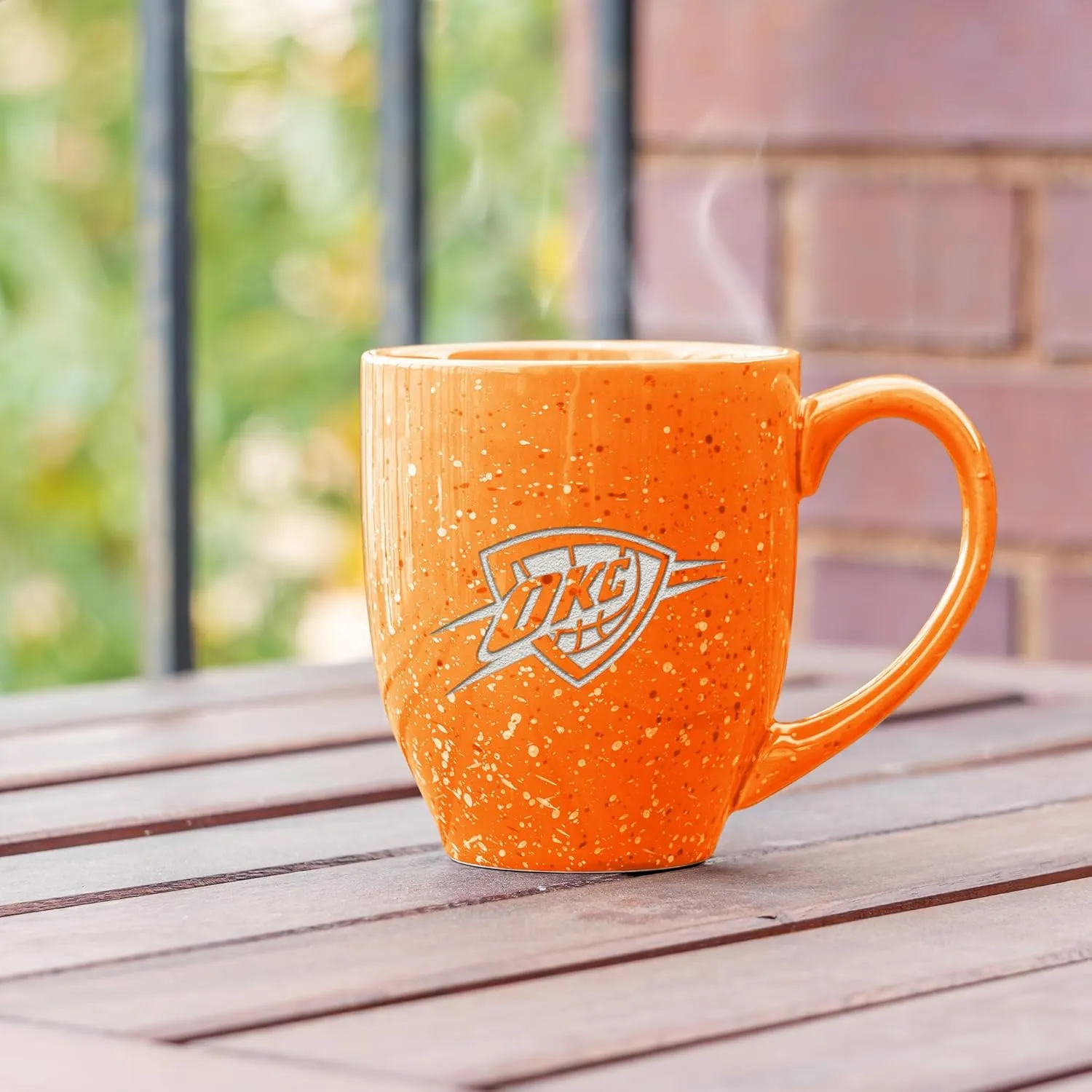 Rico Industries NBA Basketball Alternate 16 oz Team Color Laser Engraved Speckled Ceramic Coffee Mug