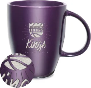 Rico Industries NBA Basketball Sunburst 18oz Laser Engraved Ceramic Lustre Mug