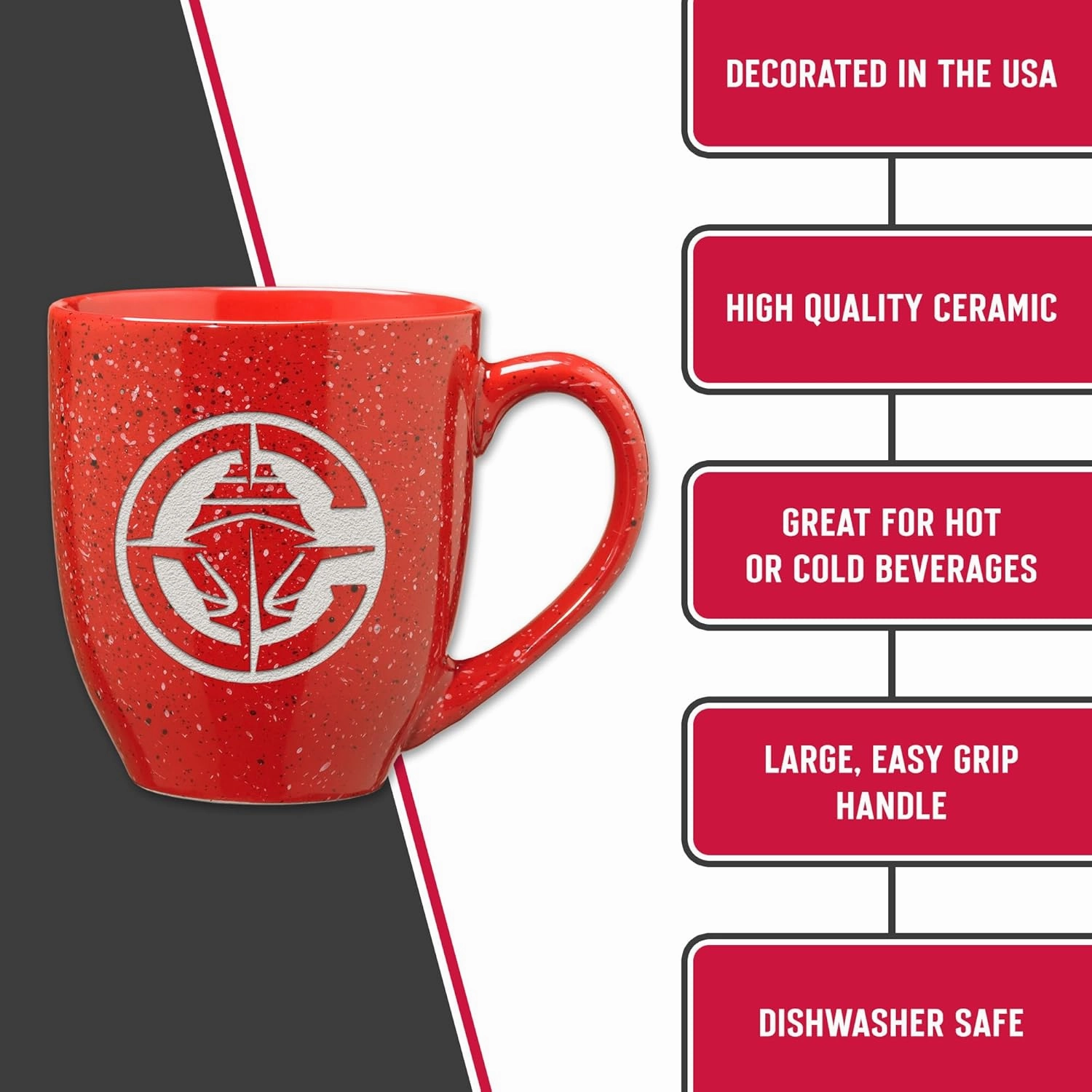 Rico Industries NBA Basketball Alternate 16 oz Team Color Laser Engraved Speckled Ceramic Coffee Mug