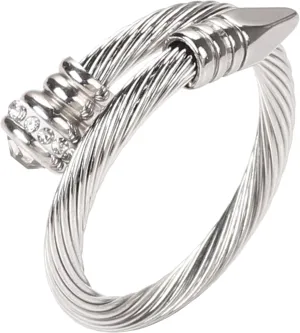 Ring for Women Adjustable Cable Nail Rings Open Stackable Cubic Zirconia Vintage Designer Fashion Jewelry Girlfriend Wife Mom Gift