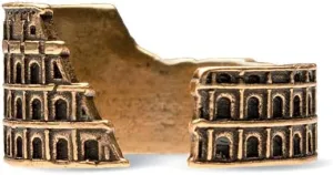 Roman Colosseum Ring - Antiqued Gold Plated- Adjustable