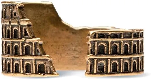 Roman Colosseum Ring - Antiqued Gold Plated- Adjustable