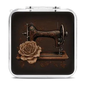 Rose And Sewing Machine Switch Game Case Switch Game Holder Cartridge Case Storage 12 Games & 2 Micro Sd Card Slots, Travel Carry Cases, Portable Games Card Storage, Hard Shell, Buckle Closure