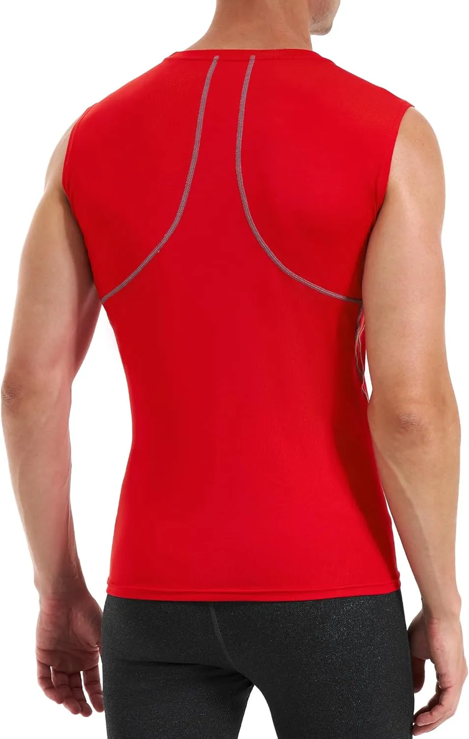 Runhit 2 Pack Men's Compression Shirts Sleeveless Workout Athletic Tank Top Sports Base Layer Undershirt